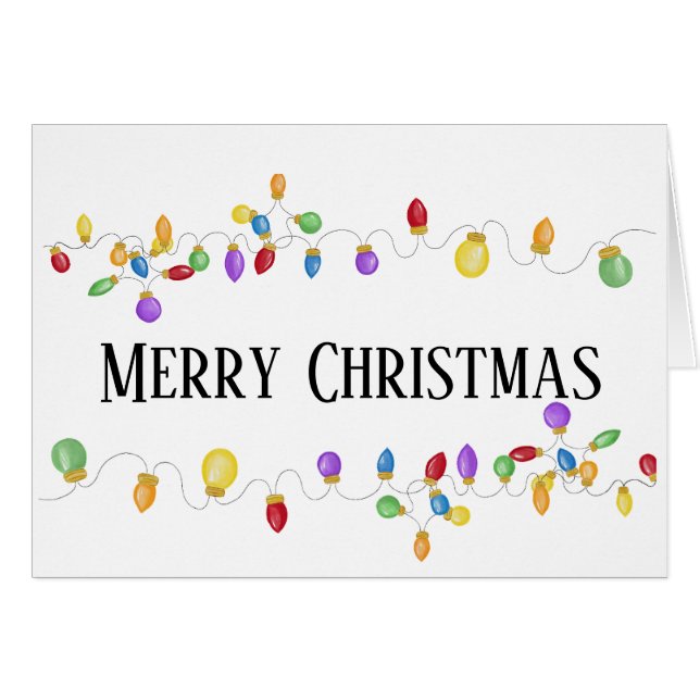 Cartão Luzes de Natais vintages brilhantes (Frente Horizontal)