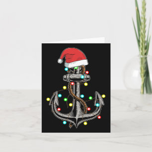 Cartão Luzes de Natal Anchor Barco Navegando Barco Engraç