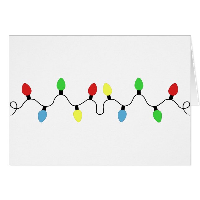 Cartão Luzes de Natal brilhantes (Frente Horizontal)