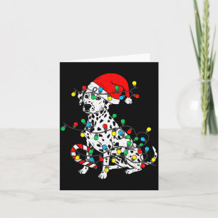 Cartão Luzes de Natal Cachorro Dálmata Papai Noel Xmas Pe