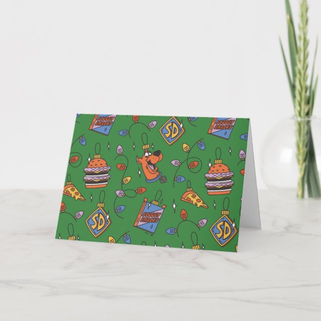 Cartão Luzes de Natal com Petisco do Scooby-Doo (Frente)