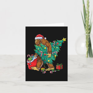 Cartão Luzes de Natal da Árvore de Bigfoot Xmas Meninos H