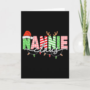 Cartão Luzes de Natal da Nannie Claus Chapéu do Papai Noe