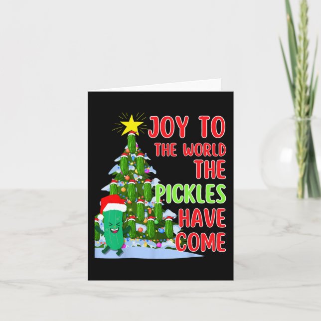 Cartão Luzes de Natal de Árvore de Natal Santa Pickle Pre (Frente)