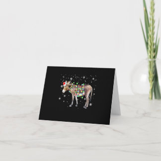 Cartão Luzes de Natal de Burro Coloridas | Presente de B