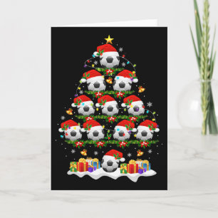 Cartão Luzes de Natal de Futebol Árvore de Natal Engraçad