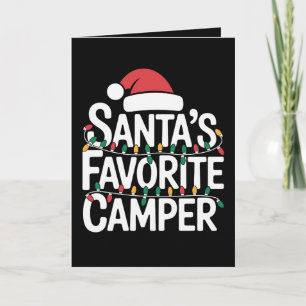 Cartão Luzes de Natal do Acampador Favorito do Papai Noel