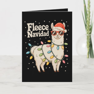 Cartão Luzes de Natal Fleece Navidad Lhama