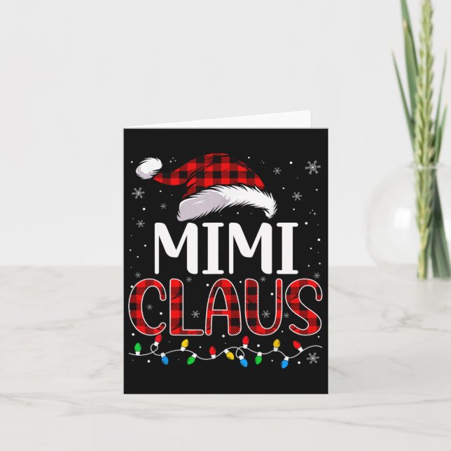 Cartão Luzes de Natal Mimi Claus Correspondentes à Famíli (Frente)
