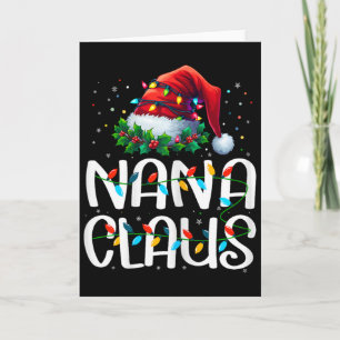 Cartão Luzes de Natal Nana Claus Família de Pijama Combin
