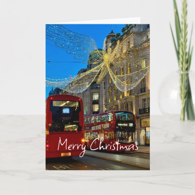 Cartão Luzes de Natal, Rua Regent, Londres (Frente)