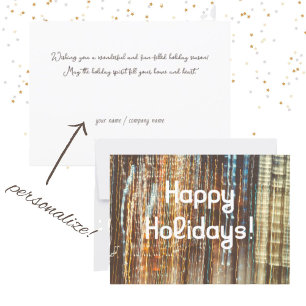 Cartão Luzes laterais Feriados felizes