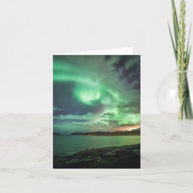 Cartão Luzes verdes do Norte (Frente)