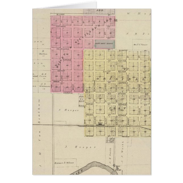 Cartão Lyndon, Osage County, Kansas (Frente)