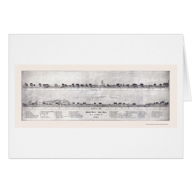 Cartão Lynn, mapa panorâmico das MÃES - 1820 (Frente Horizontal)