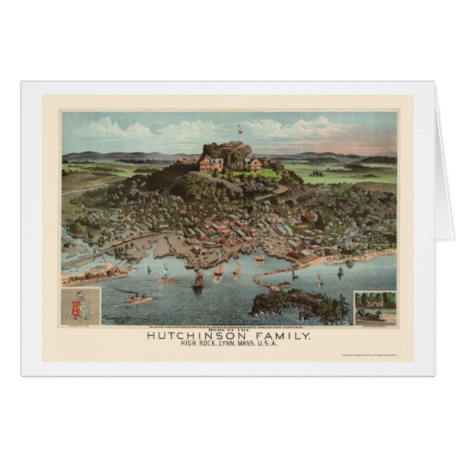 Cartão Lynn, mapa panorâmico das MÃES - 1881 (Frente Horizontal)