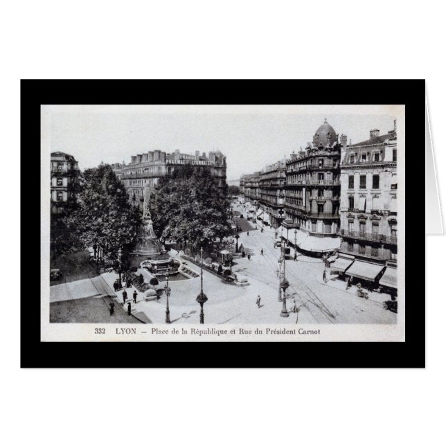 Cartão Lyon, França, 1910 Vintage (Frente Horizontal)