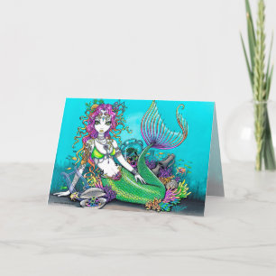 Cartão Lyra Tropical Rainbow Mermaid Card