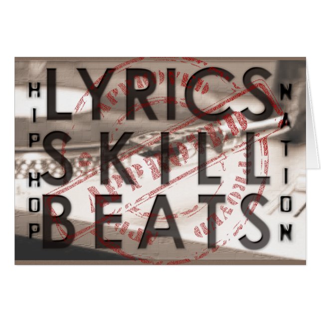Cartão LYRICS SKILL BEATS hip hop (Frente Horizontal)