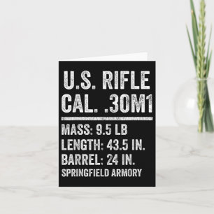 Cartão M1 Garand Rifle Funny Ww2 Vet Segunda Guerra Mundi