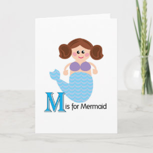 Cartão M é para Mermaid Loveable Letters