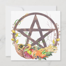 Cartão Mabon Harvest Pentacle Autumn Equinox