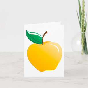 Cartão Maca Brilhante Amarela Fruta Dourada