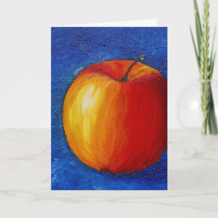 Cartão Maçã Vermelha - Pintura de Natureza Morta
