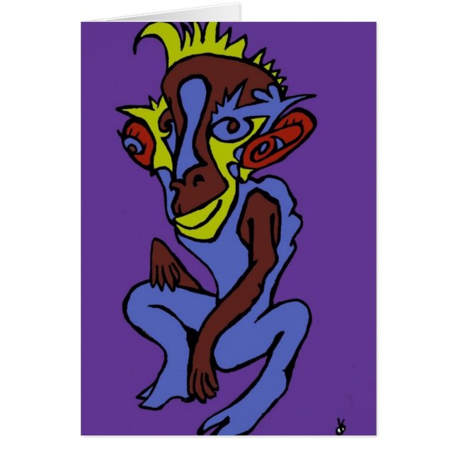 Cartão Macaco alienígena (Frente)