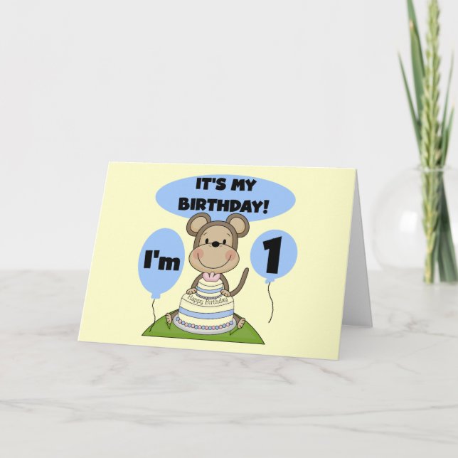 Cartão Macaco Aniversário Garoto 1rua (Frente)