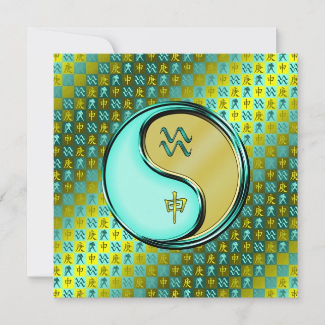 Cartão Macaco Aquário e Metal (Frente)