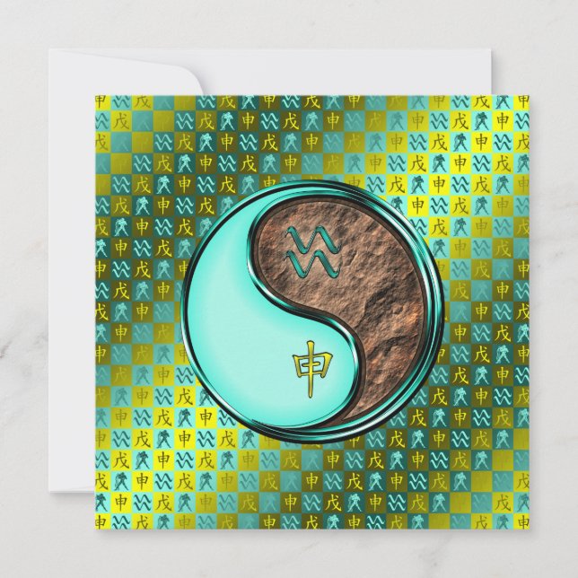 Cartão Macaco Aquário e Terra (Frente)