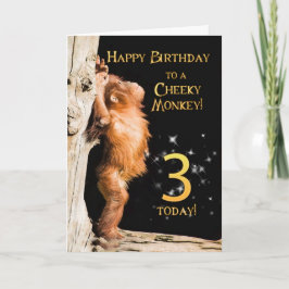 Cartão Macaco com 3 anos de idade