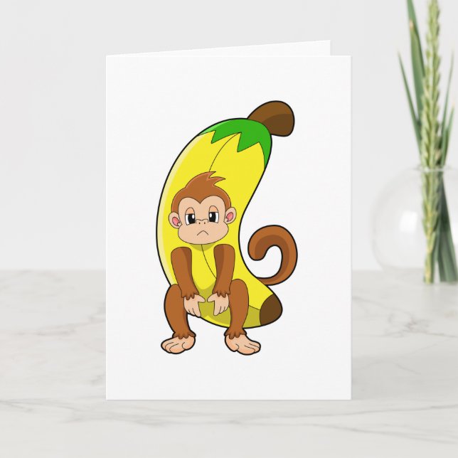 Cartão Macaco com Banana (Frente)