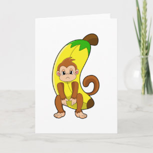 Cartão Macaco com Banana