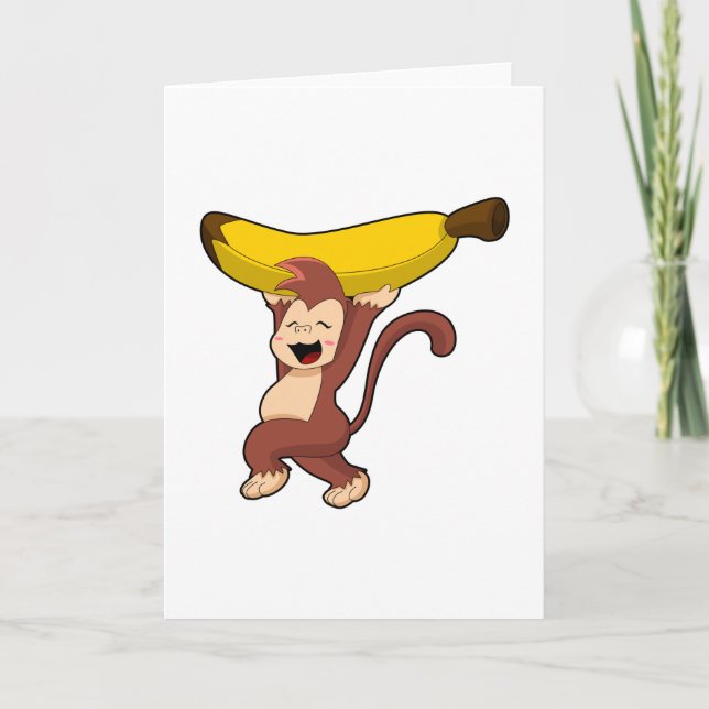 Cartão Macaco com Banana (Frente)
