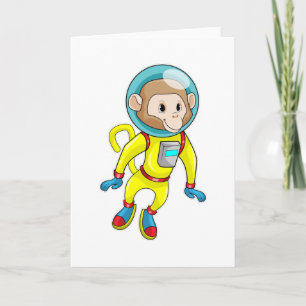Cartão Macaco como astronauta