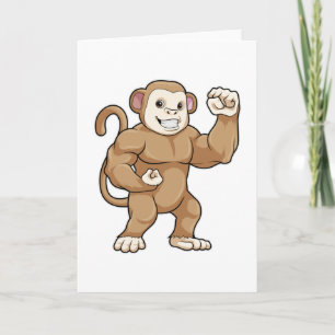 Cartão Macaco como Fisiculturista no Fisiculturismo
