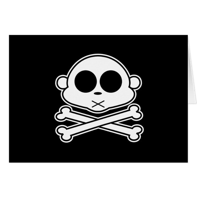 Cartão Macaco Cross Bone (Frente Horizontal)