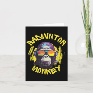 Cartão Macaco de Badminton com Raquete Peteca Selva Espor