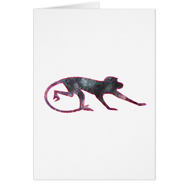 Cartão Macaco de cor (Frente)