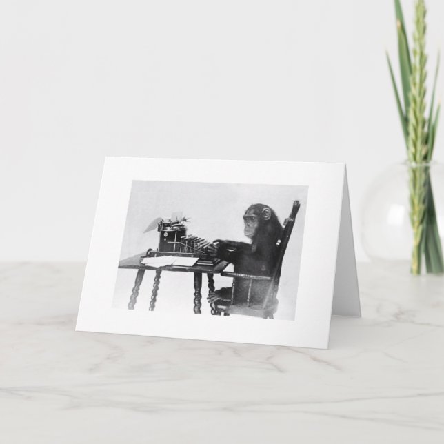 Cartão Macaco de Digitação (Frente)