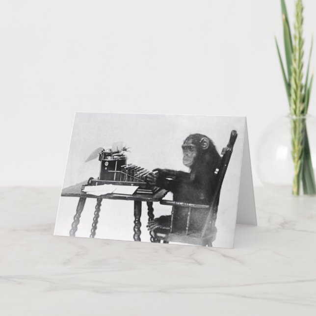 Cartão Macaco de Digitação (Frente)