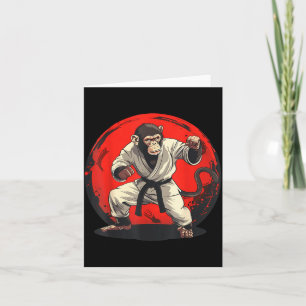 Cartão Macaco de Judô Jiu-Jitsu Taekwondo Kung Fu Judô
