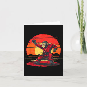 Cartão Macaco de Judo Pôr do Sol Kung Fu Taekwondo Macaco