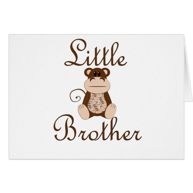 Cartão Macaco do irmão mais novo (Frente Horizontal)