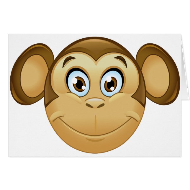 Cartão macaco emoji (Frente Horizontal)