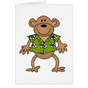 Cartão Macaco havaiano tropical