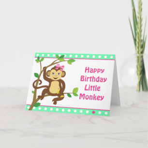 Cartão Macaco-Menina Bonito