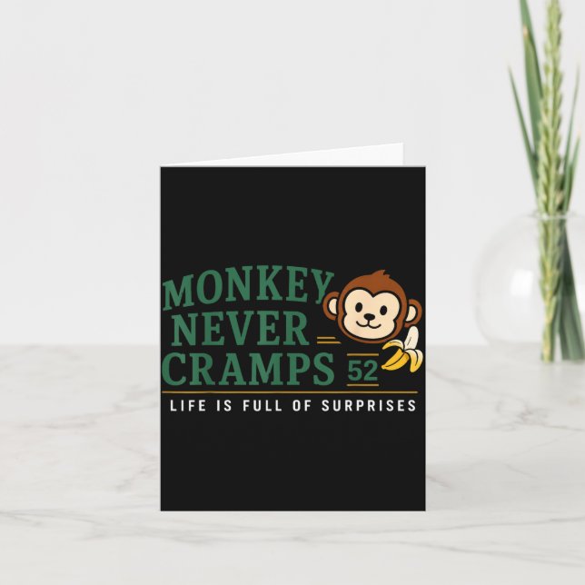 Cartão Macaco Nunca Tem Cãibras 52 Humor de Banana Potium (Frente)